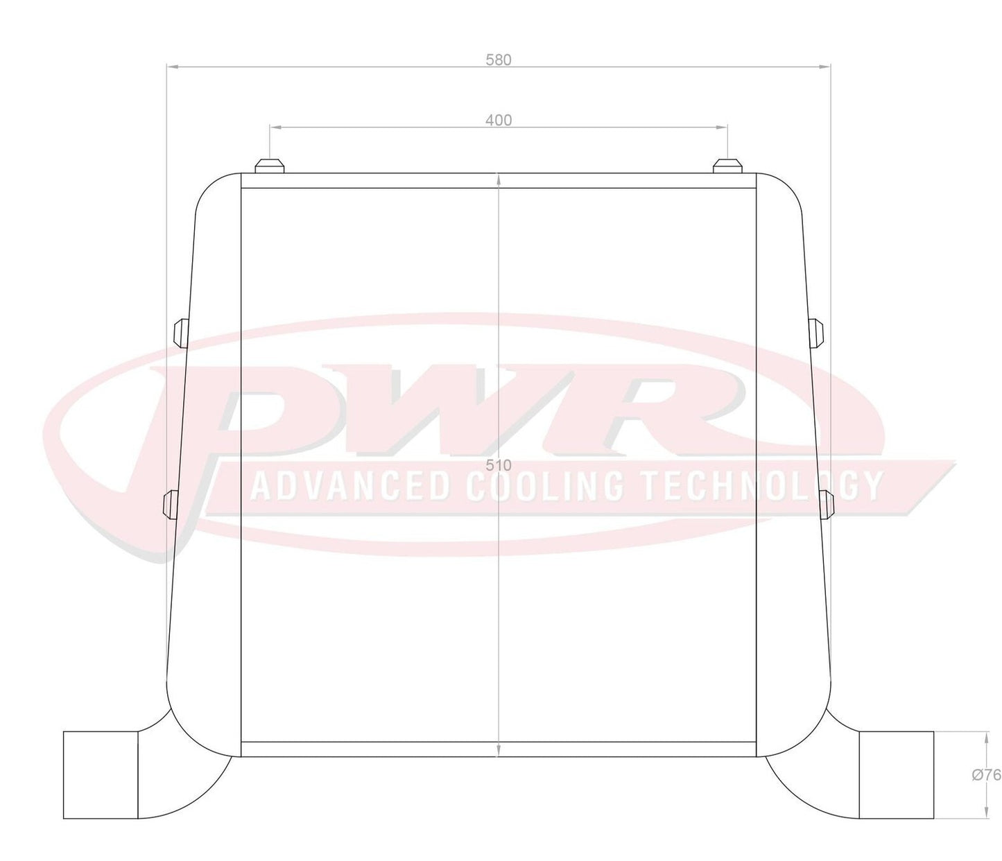 PWR 3" Outlets Large 68mm Intercooler (Mazda RX2-RX5 70-81)