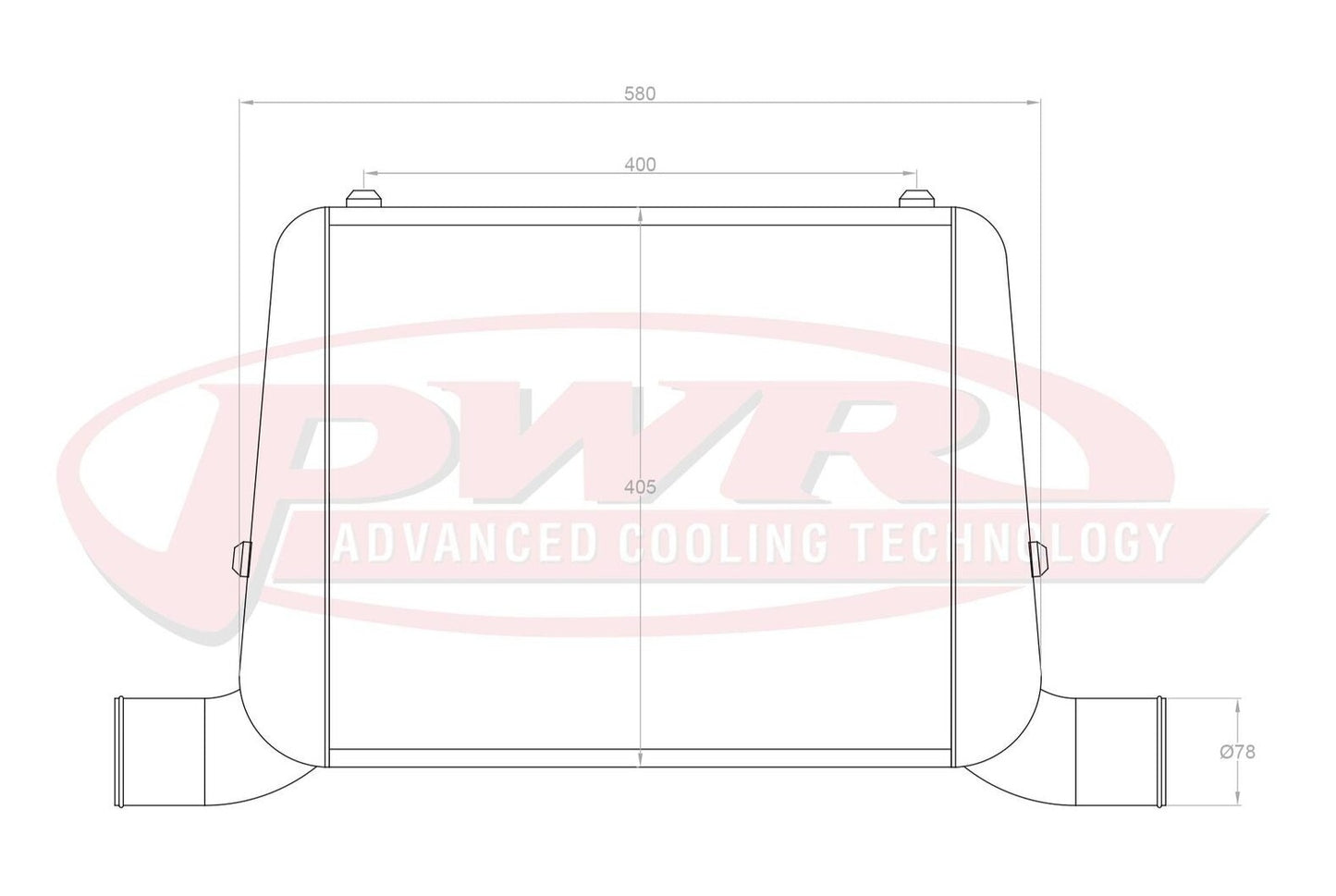 PWR 3" Outlets 68mm Intercooler (Mazda RX2-RX7 Series 1-3 12AT/13BT Rotary 70-85)