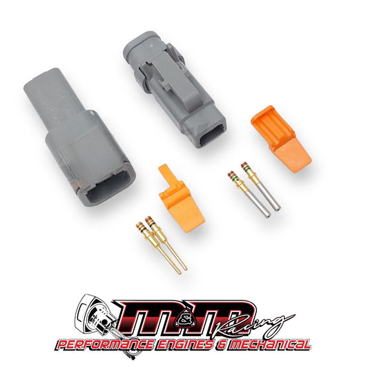 Deutsch DTM 2-Way Connector Kit w. Wedges & Gold Plated Terminals